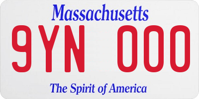 MA license plate 9YN000