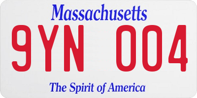 MA license plate 9YN004