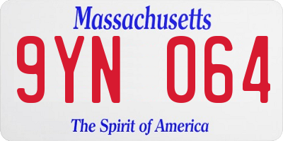MA license plate 9YN064