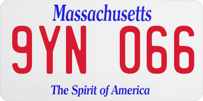 MA license plate 9YN066