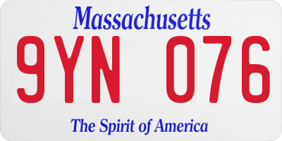 MA license plate 9YN076