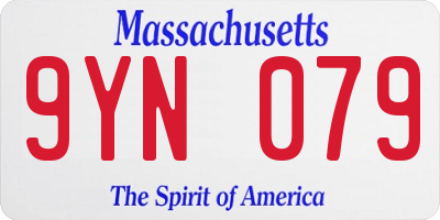 MA license plate 9YN079