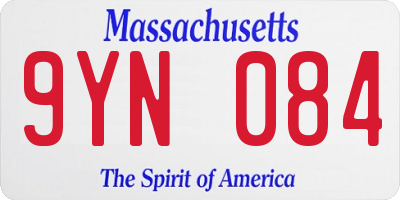MA license plate 9YN084