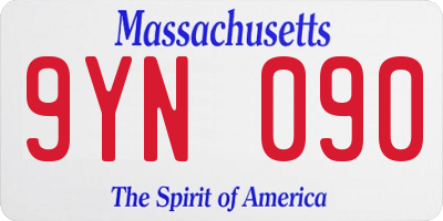 MA license plate 9YN090