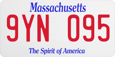 MA license plate 9YN095