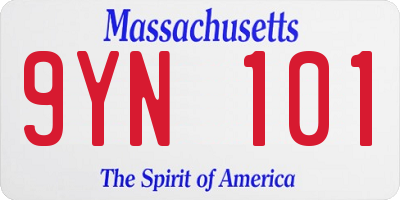 MA license plate 9YN101