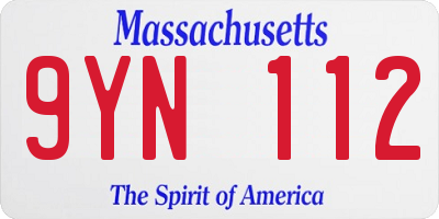 MA license plate 9YN112