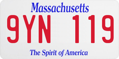 MA license plate 9YN119