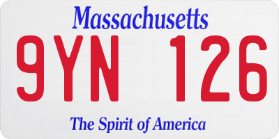 MA license plate 9YN126