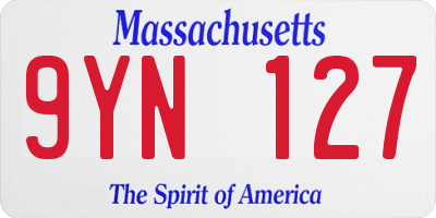 MA license plate 9YN127