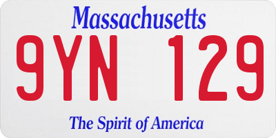 MA license plate 9YN129