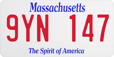MA license plate 9YN147