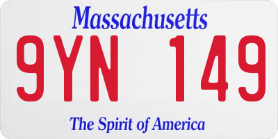 MA license plate 9YN149