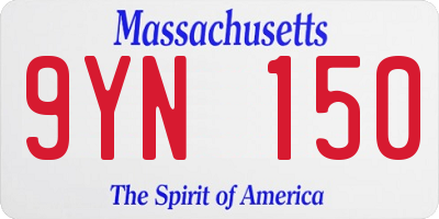 MA license plate 9YN150