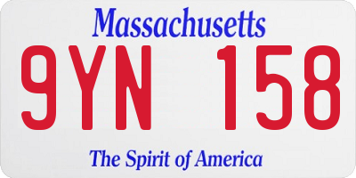 MA license plate 9YN158