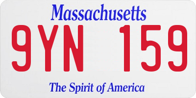 MA license plate 9YN159