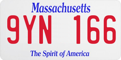 MA license plate 9YN166