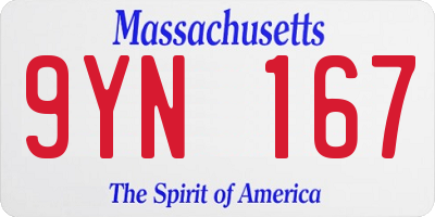 MA license plate 9YN167