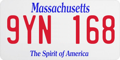MA license plate 9YN168