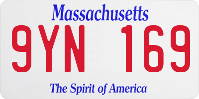 MA license plate 9YN169