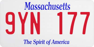 MA license plate 9YN177