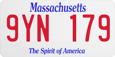 MA license plate 9YN179