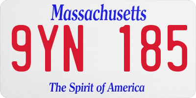 MA license plate 9YN185