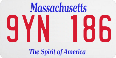 MA license plate 9YN186