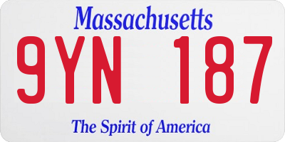 MA license plate 9YN187