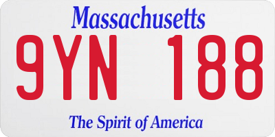 MA license plate 9YN188