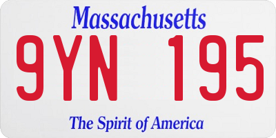 MA license plate 9YN195