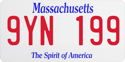 MA license plate 9YN199