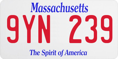 MA license plate 9YN239