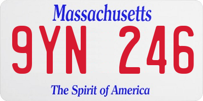 MA license plate 9YN246
