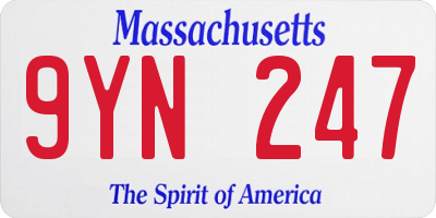 MA license plate 9YN247