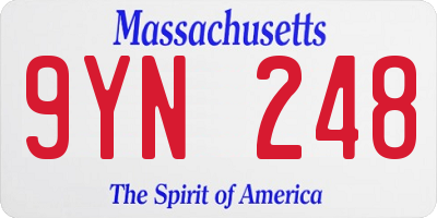 MA license plate 9YN248