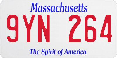 MA license plate 9YN264