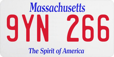 MA license plate 9YN266