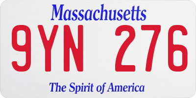 MA license plate 9YN276