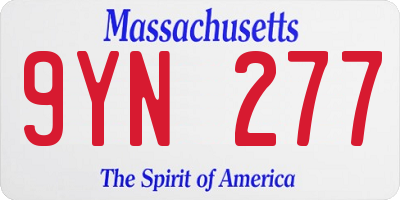 MA license plate 9YN277