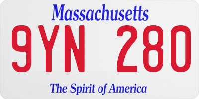 MA license plate 9YN280