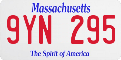 MA license plate 9YN295