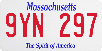 MA license plate 9YN297
