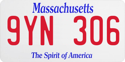MA license plate 9YN306