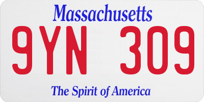 MA license plate 9YN309