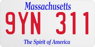 MA license plate 9YN311