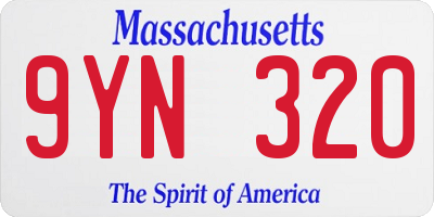 MA license plate 9YN320