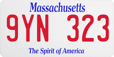 MA license plate 9YN323