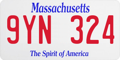 MA license plate 9YN324