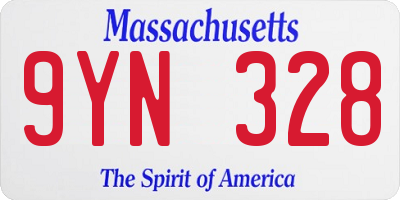 MA license plate 9YN328